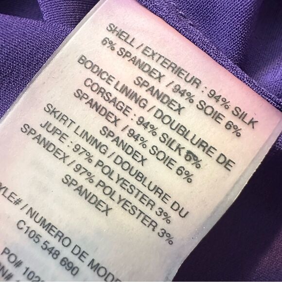 Alice + Olivia Purple Tie Neck open back Halter mini Dress small - Picture 5 of 7